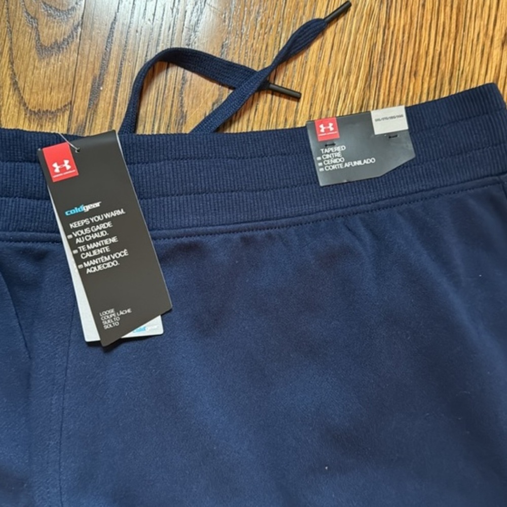 NWT🤩UNDER ARMOUR COLD GEAR NAVY PANTS WITH DRAWSTRING - Picture 4 of 6